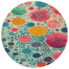 Piper Looms Chantille Geometric ACN1895 Teal Machine Washable Area Rug Round Main Image