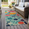 Piper Looms Chantille Geometric ACN1895 Teal Machine Washable Area Rug Runner Outdoor Lifestyle Image Feature