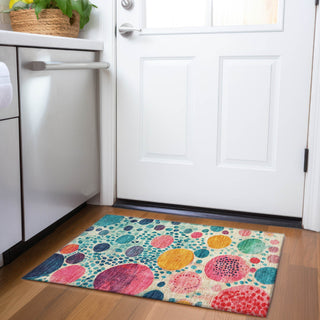 Piper Looms Chantille Geometric ACN1895 Teal Machine Washable Area Rug Scatter Lifestyle Image Feature