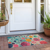 Piper Looms Chantille Geometric ACN1895 Teal Machine Washable Area Rug Scatter Outdoor Lifestyle Image Feature