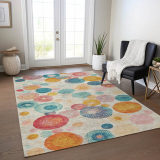 Piper Looms Chantille Geometric ACN1896 Beige Machine Washable Area Rug Lifestyle Image Feature
