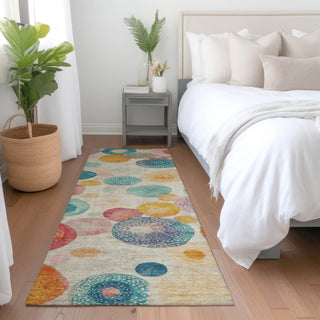 Piper Looms Chantille Geometric ACN1896 Beige Machine Washable Area Rug Runner Lifestyle Image Feature