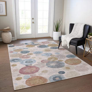 Piper Looms Chantille Geometric ACN1896 Blush Machine Washable Area Rug Lifestyle Image Feature