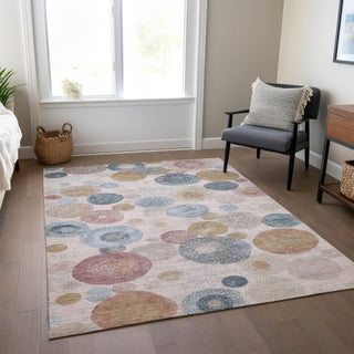Piper Looms Chantille Geometric ACN1896 Blush Machine Washable Area Rug Lifestyle Image Feature