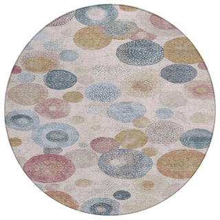 Piper Looms Chantille Geometric ACN1896 Blush Machine Washable Area Rug Round Main Image
