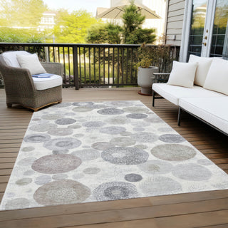 Piper Looms Chantille Geometric ACN1896 Ivory Machine Washable Area Rug Outdoor Lifestyle Image Feature
