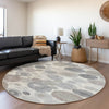 Piper Looms Chantille Geometric ACN1896 Ivory Machine Washable Area Rug Round Lifestyle Image Feature