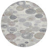 Piper Looms Chantille Geometric ACN1896 Ivory Machine Washable Area Rug Round Main Image