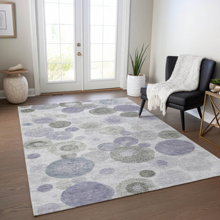 Piper Looms Chantille Geometric ACN1896 Lavender Machine Washable Area Rug Lifestyle Image Feature