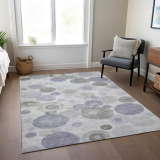 Piper Looms Chantille Geometric ACN1896 Lavender Machine Washable Area Rug Lifestyle Image Feature