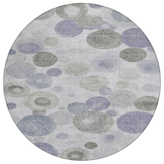 Piper Looms Chantille Geometric ACN1896 Lavender Machine Washable Area Rug Round Main Image