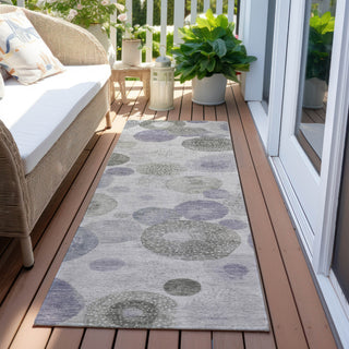Piper Looms Chantille Geometric ACN1896 Lavender Machine Washable Area Rug Runner Outdoor Lifestyle Image Feature