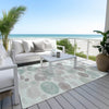 Piper Looms Chantille Geometric ACN1896 Mint Machine Washable Area Rug Outdoor Lifestyle Image Feature