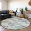Piper Looms Chantille Geometric ACN1896 Mint Machine Washable Area Rug Round Lifestyle Image Feature