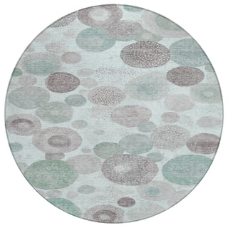 Piper Looms Chantille Geometric ACN1896 Mint Machine Washable Area Rug Round Main Image
