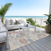 Piper Looms Chantille Geometric ACN1896 Peach Machine Washable Area Rug Outdoor Lifestyle Image Feature