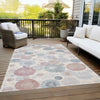 Piper Looms Chantille Geometric ACN1896 Peach Machine Washable Area Rug Outdoor Lifestyle Image Feature