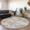 Piper Looms Chantille Geometric ACN1896 Peach Machine Washable Area Rug Round Lifestyle Image Feature