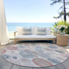 Piper Looms Chantille Geometric ACN1896 Peach Machine Washable Area Rug Round Outdoor Lifestyle Image Feature