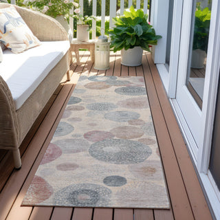Piper Looms Chantille Geometric ACN1896 Peach Machine Washable Area Rug Runner Outdoor Lifestyle Image Feature
