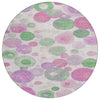 Piper Looms Chantille Geometric ACN1896 Pink Machine Washable Area Rug Round Main Image