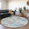 Piper Looms Chantille Geometric ACN1896 Sky Machine Washable Area Rug Round Lifestyle Image Feature