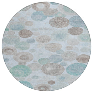 Piper Looms Chantille Geometric ACN1896 Sky Machine Washable Area Rug Round Main Image