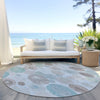 Piper Looms Chantille Geometric ACN1896 Sky Machine Washable Area Rug Round Outdoor Lifestyle Image Feature