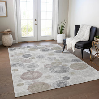 Piper Looms Chantille Geometric ACN1896 Taupe Machine Washable Area Rug Lifestyle Image Feature