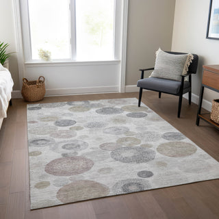 Piper Looms Chantille Geometric ACN1896 Taupe Machine Washable Area Rug Lifestyle Image Feature