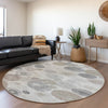 Piper Looms Chantille Geometric ACN1896 Taupe Machine Washable Area Rug Round Lifestyle Image Feature
