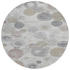 Piper Looms Chantille Geometric ACN1896 Taupe Machine Washable Area Rug Round Main Image
