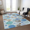 Piper Looms Chantille Geometric ACN1896 Teal Machine Washable Area Rug Lifestyle Image Feature