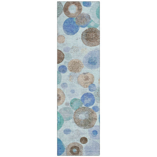 Piper Looms Chantille Geometric ACN1896 Teal Machine Washable Area Rug Runner Main Image