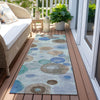 Piper Looms Chantille Geometric ACN1896 Teal Machine Washable Area Rug Runner Outdoor Lifestyle Image Feature