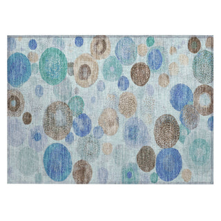 Piper Looms Chantille Geometric ACN1896 Teal Machine Washable Area Rug Scatter Main Image