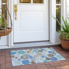Piper Looms Chantille Geometric ACN1896 Teal Machine Washable Area Rug Scatter Outdoor Lifestyle Image Feature