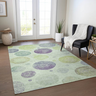 Piper Looms Chantille Geometric ACN1897 Aloe Machine Washable Area Rug Lifestyle Image Feature