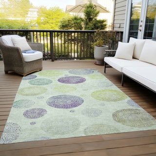 Piper Looms Chantille Geometric ACN1897 Aloe Machine Washable Area Rug Outdoor Lifestyle Image Feature