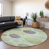 Piper Looms Chantille Geometric ACN1897 Aloe Machine Washable Area Rug Round Lifestyle Image Feature