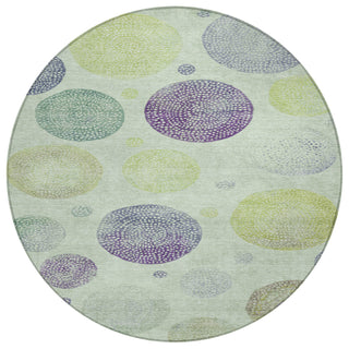 Piper Looms Chantille Geometric ACN1897 Aloe Machine Washable Area Rug Round Main Image