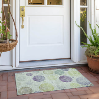 Piper Looms Chantille Geometric ACN1897 Aloe Machine Washable Area Rug Scatter Outdoor Lifestyle Image Feature