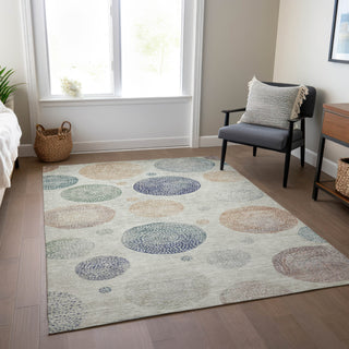 Piper Looms Chantille Geometric ACN1897 Beige Machine Washable Area Rug Lifestyle Image Feature