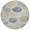 Piper Looms Chantille Geometric ACN1897 Beige Machine Washable Area Rug Round Main Image