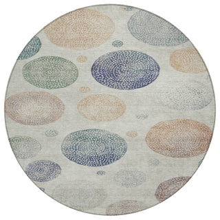 Piper Looms Chantille Geometric ACN1897 Beige Machine Washable Area Rug Round Main Image