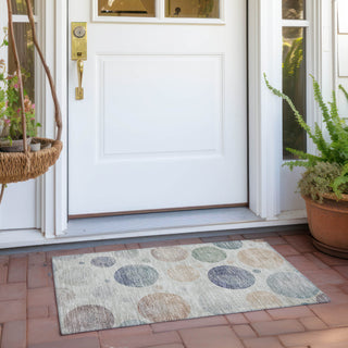 Piper Looms Chantille Geometric ACN1897 Beige Machine Washable Area Rug Scatter Outdoor Lifestyle Image Feature