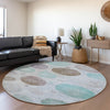 Piper Looms Chantille Geometric ACN1897 Blue Machine Washable Area Rug Round Lifestyle Image Feature