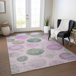 Piper Looms Chantille Geometric ACN1897 Blush Machine Washable Area Rug Lifestyle Image Feature