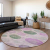 Piper Looms Chantille Geometric ACN1897 Blush Machine Washable Area Rug Round Lifestyle Image Feature