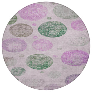 Piper Looms Chantille Geometric ACN1897 Blush Machine Washable Area Rug Round Main Image